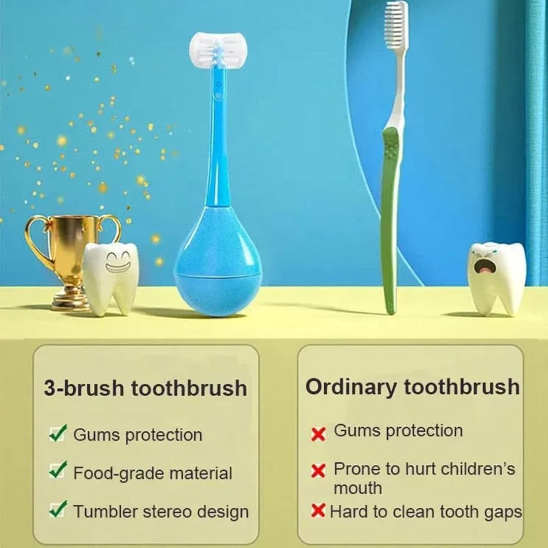 SmileBuds™ – Kids’ 3-Sided Cartoon Toothbrush