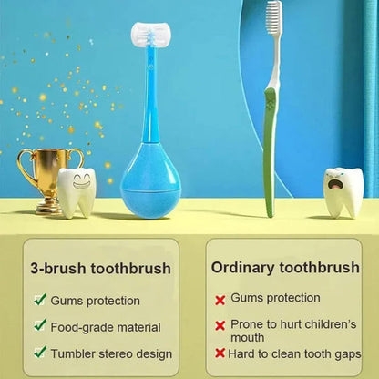 SmileBuds™ – Kids’ 3-Sided Cartoon Toothbrush